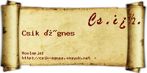 Csik Ágnes névjegykártya