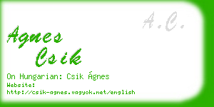 agnes csik business card